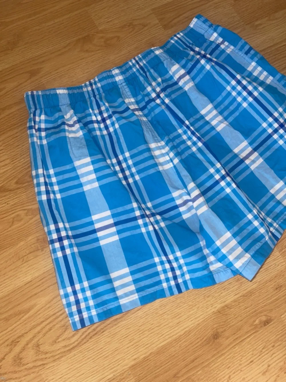 American Eagle Men’s Cotton Blue Plaid Boxer Shorts Size XL